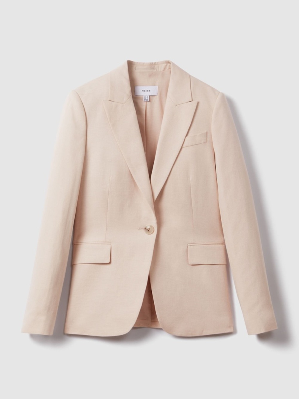 REISS Farrah Single Breasted Suit Blazer with TENCEL™ Fibers in Pink Size 8 - Picture 4 of 8